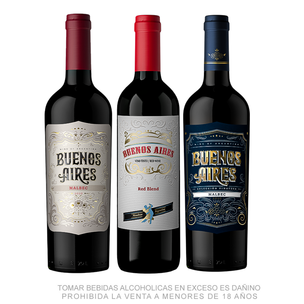 Pack 03 Vinos Buenos Aires 750ml