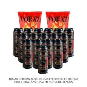 Pack 16 Cervezas ACDC Pale Lager 568ml + 02 papa Voraz